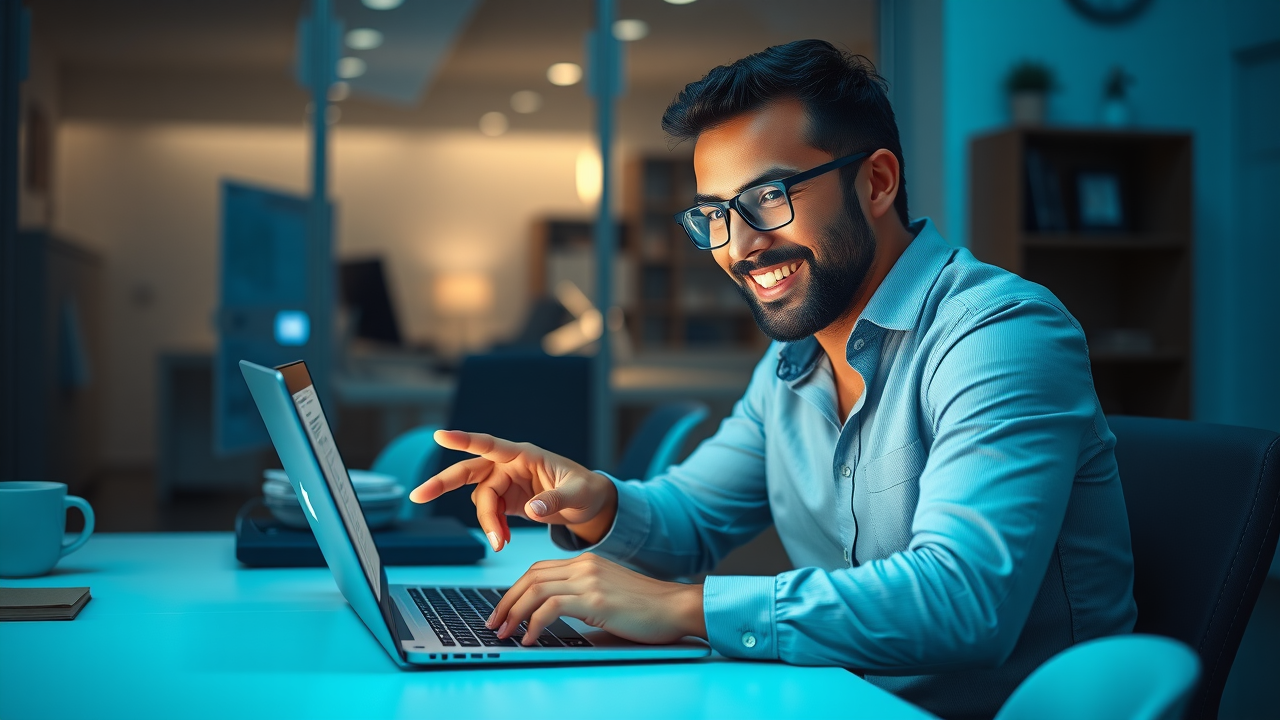 confident business owner updating business profile on laptop, local SEO service for Sacramento businesses in map pack without ads, consistent NAP, Google map optimization