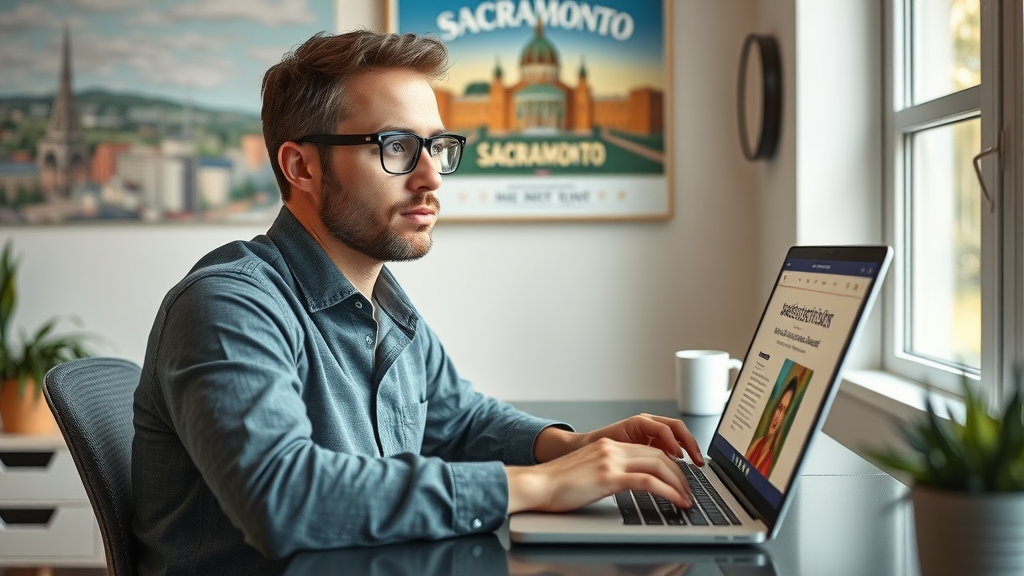 Digital marketer creating a guest post for a Sacramento news site