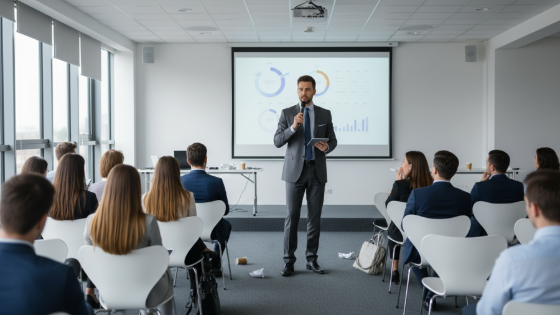 A business professional highlights an invisible authority gap in a disengaged audience.